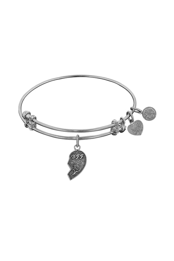 White Brass Right Half Heart Best Friends Forever BFF