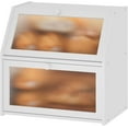 thumbnail image 1 of White Bread Box, Extra Large Bamboo Wood Bread Box, White Bread Storage Container, 1 of 14