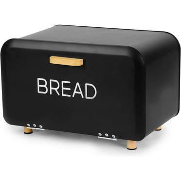 White Bread Box for Kitchen Countertop - Large Capacity Bread Storage Container vintage bread box - Stylish Metal Bread Bin