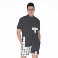 thumbnail image 1 of White Brick Puzzle Video Game Short Sleeve Men'S Rompers Casual Summer Jumpsuits Outfit, 1 of 4