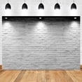 thumbnail image 1 of White Brick Wall Photography Backdrops Wooden Floor Backgrounds for Pet Toy Photo Studio Baby Shower Newborn Children Photoz, 1 of 5
