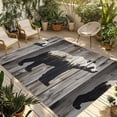 thumbnail image 1 of White Brown Bear Outdoor Rug 5x7 Ft - Reversible Patio Rug Outdoor Camping Rugs, Retro Farmhouse Country Rustic Wood Grain Indoor Outdoor Area Rugs, Non-Slip Outdoor Carpet Runner for Deck/Porch, 1 of 8