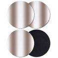thumbnail image 1 of White Brown Coasters Set of 4, Modern Gradient Vertical Stripes Geometric Absorbent Coasters for Drinks, Coaster for Bar Office Dining Coffee Table Accessories Decor, Non Slip Round Desk Coaster, 1 of 9