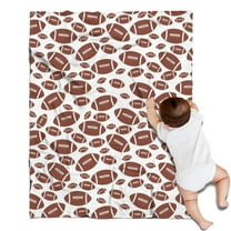 White Brown Footballs Pattern Blanket,Comfortable Soft Flannel Throw Blanket,All Season,Warm Lightweight Blankets for Sofa Bed Couch Living Room Chair,30"x40"