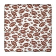 thumbnail image 1 of White Brown Footballs Pattern Square Fitted Tablecloth with Elastic Edge,Square Table Cover,Washable Elastic Table Cover for Home Kitchen Party Decor 34"x34", 1 of 6