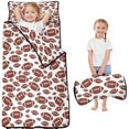 thumbnail image 1 of White Brown Footballs Pattern Toddler Nap Mats for Kids Preschool,Sleeping Mat Bag or Kids,Toddler Sleeping Bag,Toddler Nap Mat or Daycare, 1 of 6