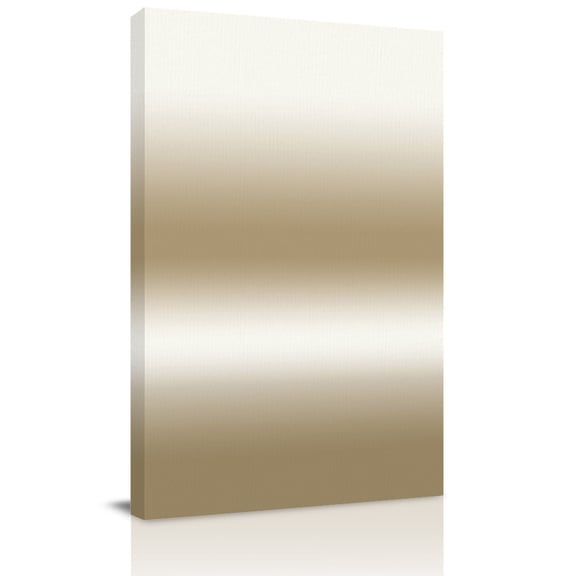 White and Brown Gradient Canvas Wall Art for Living Room, Minimalist Camel Ombre Moden Art Wall Decor Framed Artwork Pictures Ready to Hang for Bedroom Office Home Decor