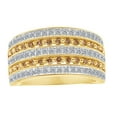 thumbnail image 1 of AFFY White & Brown Natural Diamond Five Row Band Ring In 10k Yellow Gold (0.9 Cttw), 1 of 1