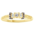 thumbnail image 1 of AFFY White & Brown Natural Diamond Three Stone Ring In 10k Yellow Gold (0.33 Cttw), 1 of 1