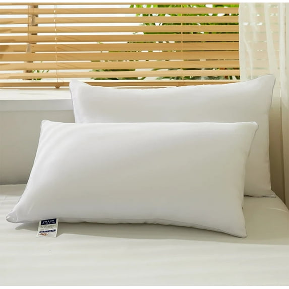 White Brushed Pillow Core | Washable & Non-Collapsing Sleep Aid Pillow | 70x48cm Home Bed Pillow with Pillowcase