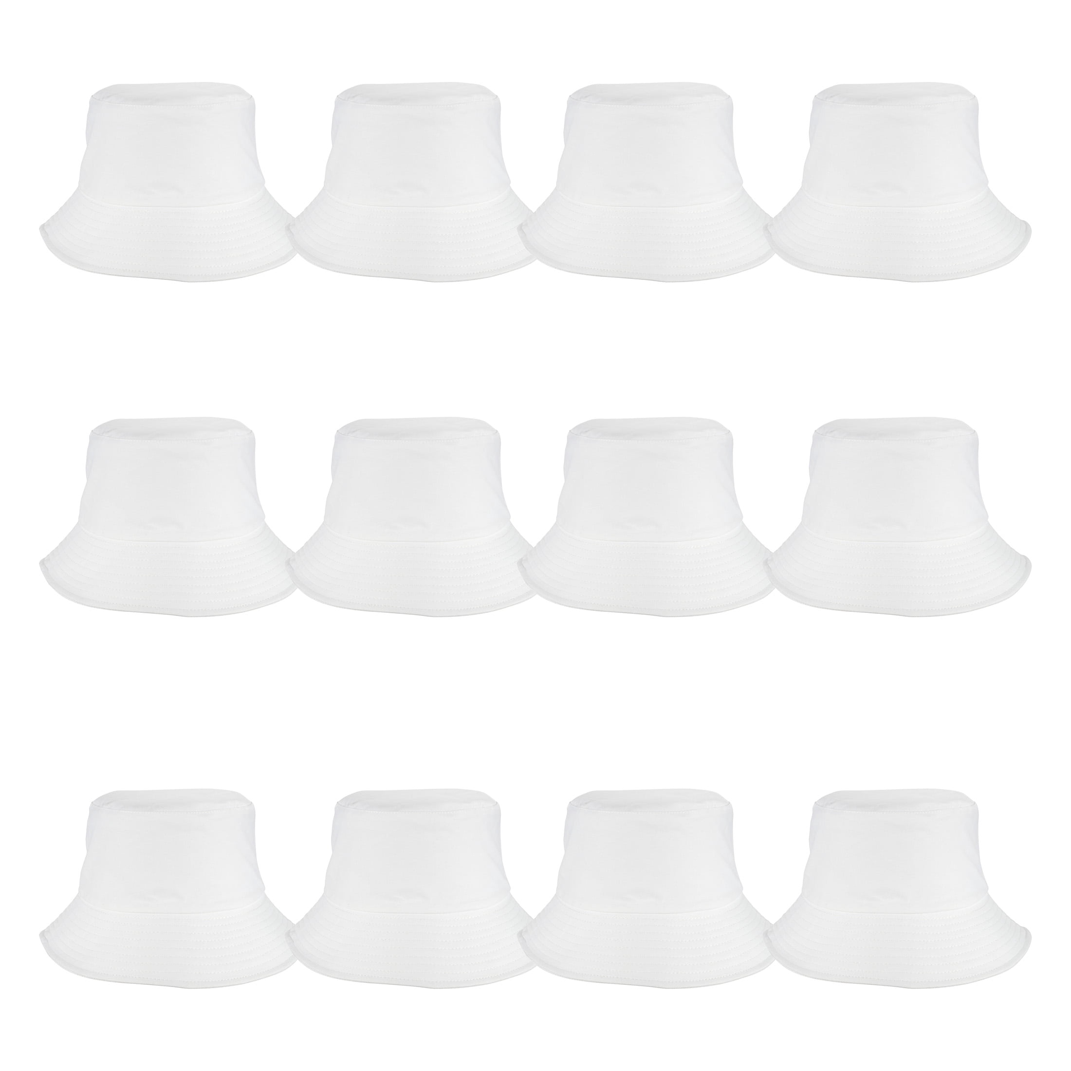 White Bucket Hat by Make Market – Cotton-Poly Blend Blank for DIY Customization with Fabric Paints - Markers & Embellishments - One Size Fits Most Adults - 12 Pack