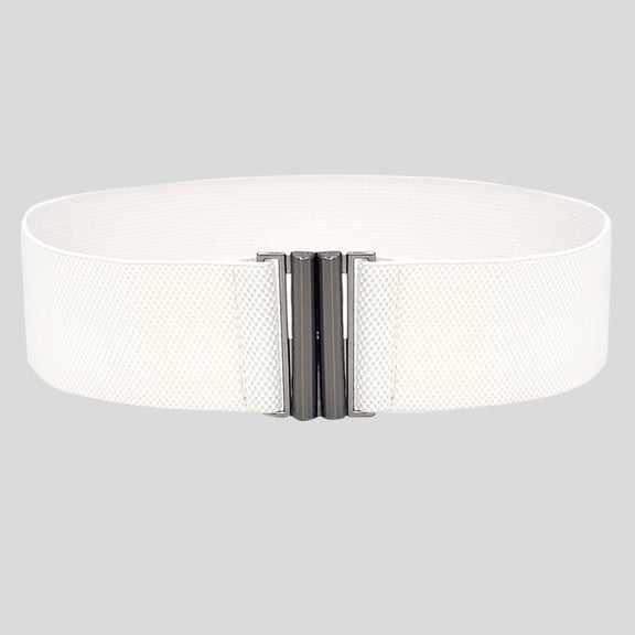 White Buckle Stretch Dress Belt Lady Elastic Waist Wide Belts Women Fashion