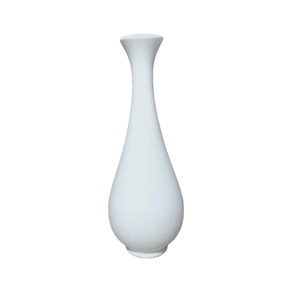 White Bud Vase, Plastic Flower Vase for Fresh and Dried Flowers, Modern Home Decor Table Centerpiece (8.3In)