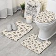 thumbnail image 1 of White Buffalo Pattern Bathroom Rugs Sets 3 Piece,Toilet Cover Set,Absorbent Non Slip Bathroom Mats Sets with U-Shaped Contour Rug Toilet Rug Set, 1 of 5