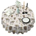 thumbnail image 1 of White Buffalo Pattern Round Tablecloth 60"x60",Wrinkle Wipeable Table Cloth for Kitchen Dining Room Picnic Patio Party, 1 of 6