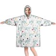 thumbnail image 1 of White Buffalo Skull Dot Pattern Wearable Oversized Blanket,Wearable Blanket Hoodie for Adults,Cozy Hooded Blankets with Super Pockets,Super Warm Fuzzy Pullover for Women & Men, 1 of 6