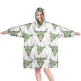 thumbnail image 1 of White Buffalo Skull Dot Pattern Wearable Oversized Blanket,Wearable Blanket Hoodie for Adults,Cozy Hooded Blankets with Super Pockets,Super Warm Fuzzy Pullover for Women & Men, 1 of 6