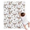 thumbnail image 1 of White Buffalo Skull Flower Geometric Pattern Blanket,Comfortable Soft Flannel Throw Blanket,All Season,Warm Lightweight Blankets for Sofa Bed Couch Living Room Chair,30"x40", 1 of 4