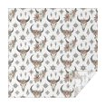 thumbnail image 1 of White Buffalo Skull Flower Geometric Pattern Square Tablecloth,Waterproof Square Table Cover,Wipeable Spillproof Washable Table Cover for Home Kitchen Party Decor 42"X42"(107x107cm), 1 of 6