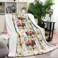 thumbnail image 1 of White Buffalo Sunflower Flower Pattern Blanket,Comfortable Soft Lamb Wool Throw Blanket,All Season,Warm Lightweight Blankets for Sofa Bed Couch Living Room Chair,60"x80", 1 of 4