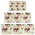 thumbnail image 1 of White Buffalo Sunflower Flower Pattern Kitchen Rugs Sets Of 3,Kitchen Runner Rugs Non Skid Washable,Decorative Kitchen Floor Mats for Kitchen,Sink,Laundry,17"x30"+ 17"x47" + 17"x59", 1 of 6