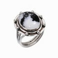 thumbnail image 1 of White Buffalo Turquoise - Nevada 925 Sterling Silver Ring V12049, White Buffalo Turquoise Ring, Gemstone Ring, Handmade Ring, Black & White Ring, Oval, 1 of 4