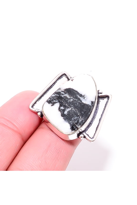 White Buffalo Turquoise - Nevada Handmade 925 Sterling Silver Ring S.6.5 R6
