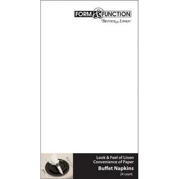 White Buffet Airlaid Paper Lunch Napkins 24 Count for 12 Guests