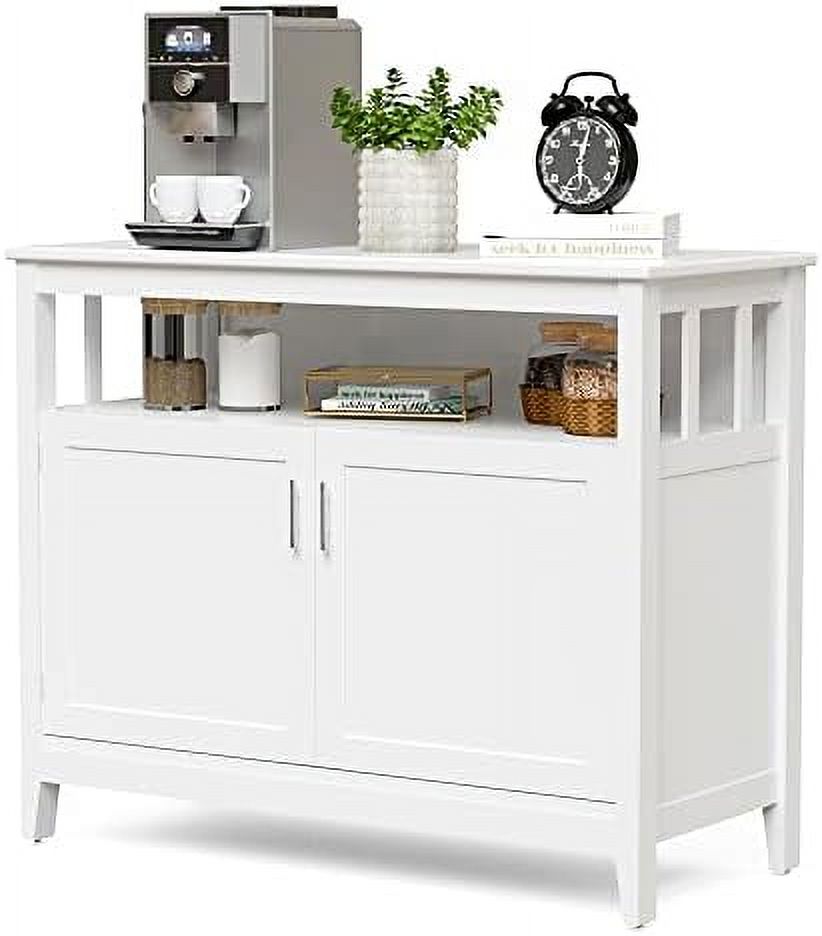 White Buffet Kitchen with FivePosition Adjustable