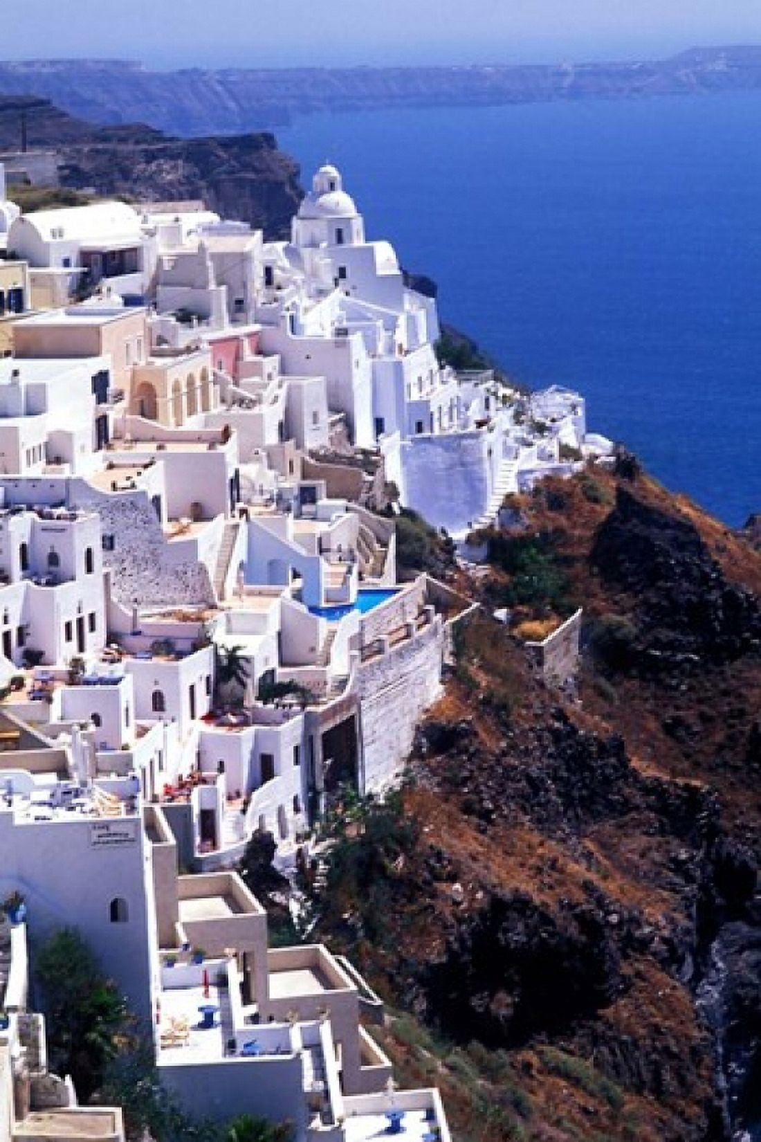 White Buildings in Oia Santorini Athens Greece Canvas Art - Bill Bachmann DanitaDelimont (24 x 36)