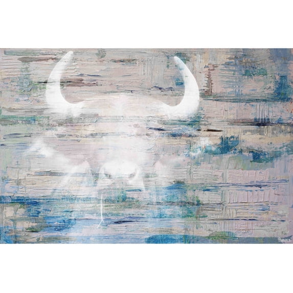 "White Bull Shadow" Painting Print on Wrapped Canvas
