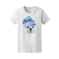 thumbnail image 1 of White Bulldog Knitted Hat Tee Women's -Image by Shutterstock, 1 of 2