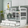 thumbnail image 1 of White Bunk Bed For Twins With Trundle And Drawers - Sleep Option 3 Twin Size Construction, 1 of 7