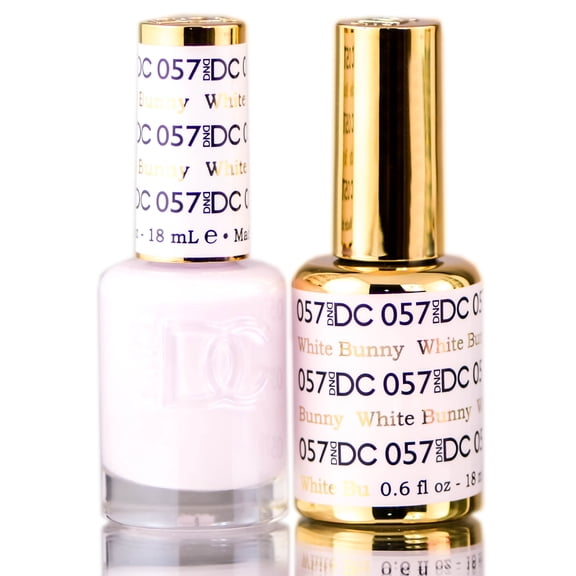White Bunny (057) , DND DC Neutrals GEL POLISH DUO, Gel Lacquer 0.5 oz + Matching Nail Polish Color 0.5 oz, Daisy Nails, Daisy Hair Scalp - Pack of 2 w/ Sleek Teasing Comb
