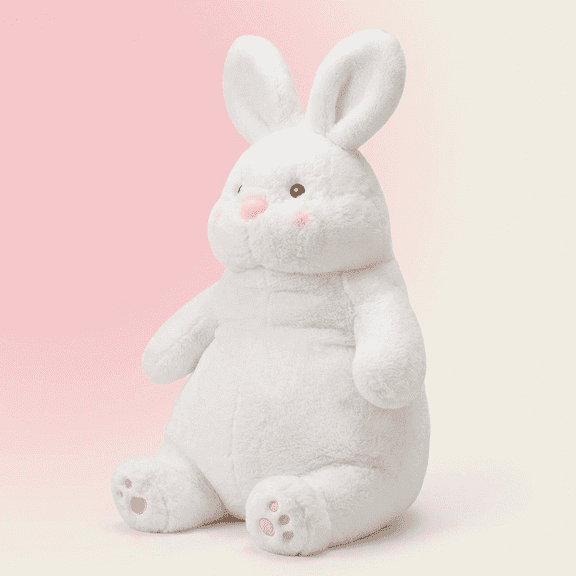 White Bunny Plush Pillow, 22in Soft Cuddle Pillow, Cute Decorative Pillow for Bedroom, Living Room and Office