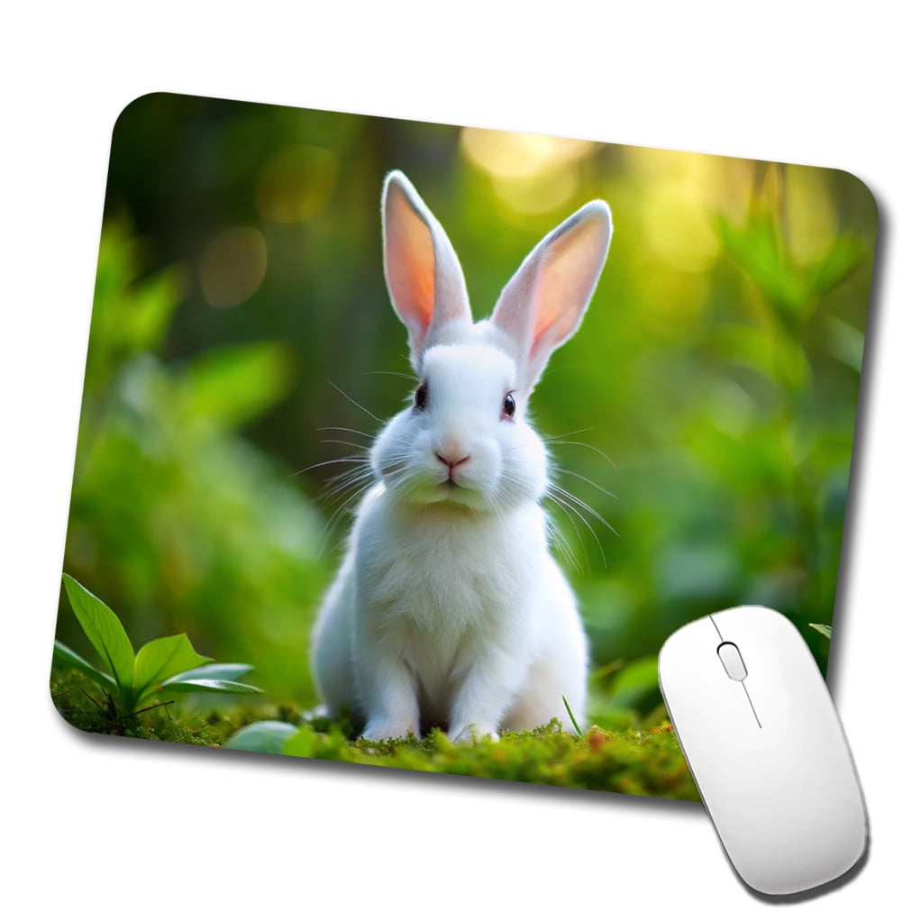 White Bunny Rabbit Mouse Pad Low Profile Gaming Mat - Walmart.com