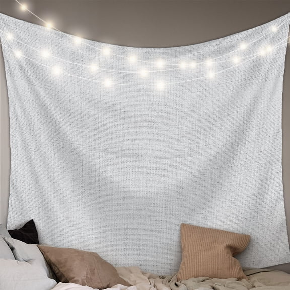 White Burlap Texture Large Tapestry for Bedroom Wall Hanging Tapestry, Farmhouse Vintage White Ceiling Backdrop Tapestries Poster Blanket Wall Decor for Teens Room Living Room Dorm 85" x 90"