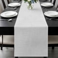 thumbnail image 1 of White Burlap Texture Table Runner 120 Inches Long, Farmhouse Vintage White Kitchen Coffee Dining Table Decoration for Home Party Birthday Wedding Home Decor 13x120 Inches, 1 of 8