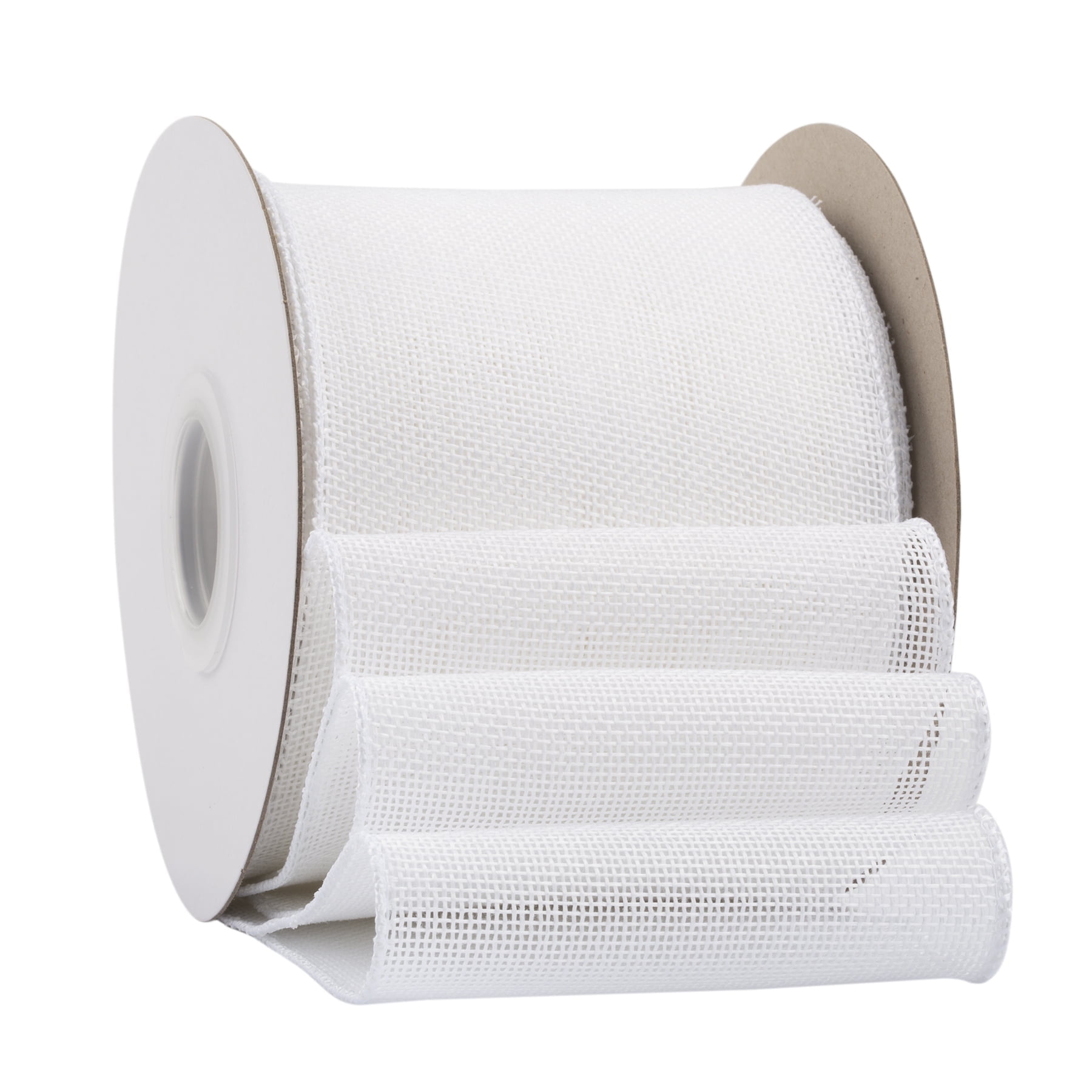 White Burlap Wired Ribbon, 2 inch x 20 Yards,Craft Ribbon for Gift ...