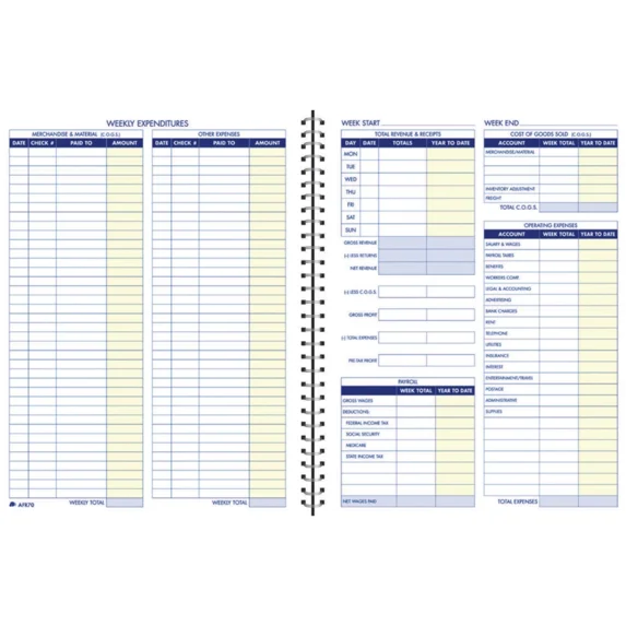 White Business Planner Non-Dated Weekly Format 8.5 X 11 Track Finances