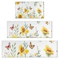 thumbnail image 1 of White Butterfly Bee Sunflower Pattern Kitchen Rugs Sets Of 3,Kitchen Runner Rugs Non Skid Washable,Decorative Kitchen Floor Mats for Kitchen,Sink,Laundry,17"x30"+ 17"x47" + 17"x59", 1 of 6
