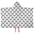 thumbnail image 1 of White Butterfly Black Dot Pattern Hooded Bath Towel，50"x30" for Ages 3 To 12 Kids, Quick Dry Lightweight Soft Microfiber Hood Beach Towel Cover Up for Kids, 1 of 7
