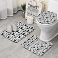 thumbnail image 1 of White Butterfly Black Silhouette Pattern Bathroom Rugs Sets 3 Piece,Toilet Cover Set,Absorbent Non Slip Bathroom Mats Sets with U-Shaped Contour Rug Toilet Rug Set, 1 of 5