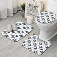 thumbnail image 1 of White Butterfly Blue Flower Pattern Bathroom Rugs Sets 3 Piece,Toilet Cover Set,Absorbent Non Slip Bathroom Mats Sets with U-Shaped Contour Rug Toilet Rug Set, 1 of 5