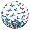 thumbnail image 1 of White Butterfly Colorful Pattern Round Fitted Tablecloth with Elastic Edge,Dining Table Cover Waterproof,Outdoor Round Tablecloth for Camping,Dining,Indoor and Outdoor, 1 of 7