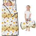 thumbnail image 1 of White Butterfly Flower Dot Pattern Teens Toddler Nap Mat with Pillow, Sleeping Mat Bag for Preschool Daycare 59"x22", 1 of 6