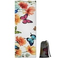 thumbnail image 1 of White Butterfly Flower Field Pattern Hot Yoga Mat Towel Non Slip for Hot Yoga - Quick-Drying Yoga Mat Cover with 4 Corner Pockets with Travel Bag - Hot Yoga Towel Non Slip 70"x26", 1 of 6