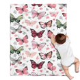 thumbnail image 1 of White Butterfly Pattern Blanket,Comfortable Soft Flannel Throw Blanket,All Season,Warm Lightweight Blankets for Sofa Bed Couch Living Room Chair,30"x40", 1 of 4