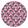 thumbnail image 1 of White Butterfly Red Blue Leaf Pattern Round Fitted Tablecloth with Elastic Edge,Dining Table Cover Waterproof,Outdoor Round Tablecloth for Camping,Dining,Indoor and Outdoor, 1 of 7