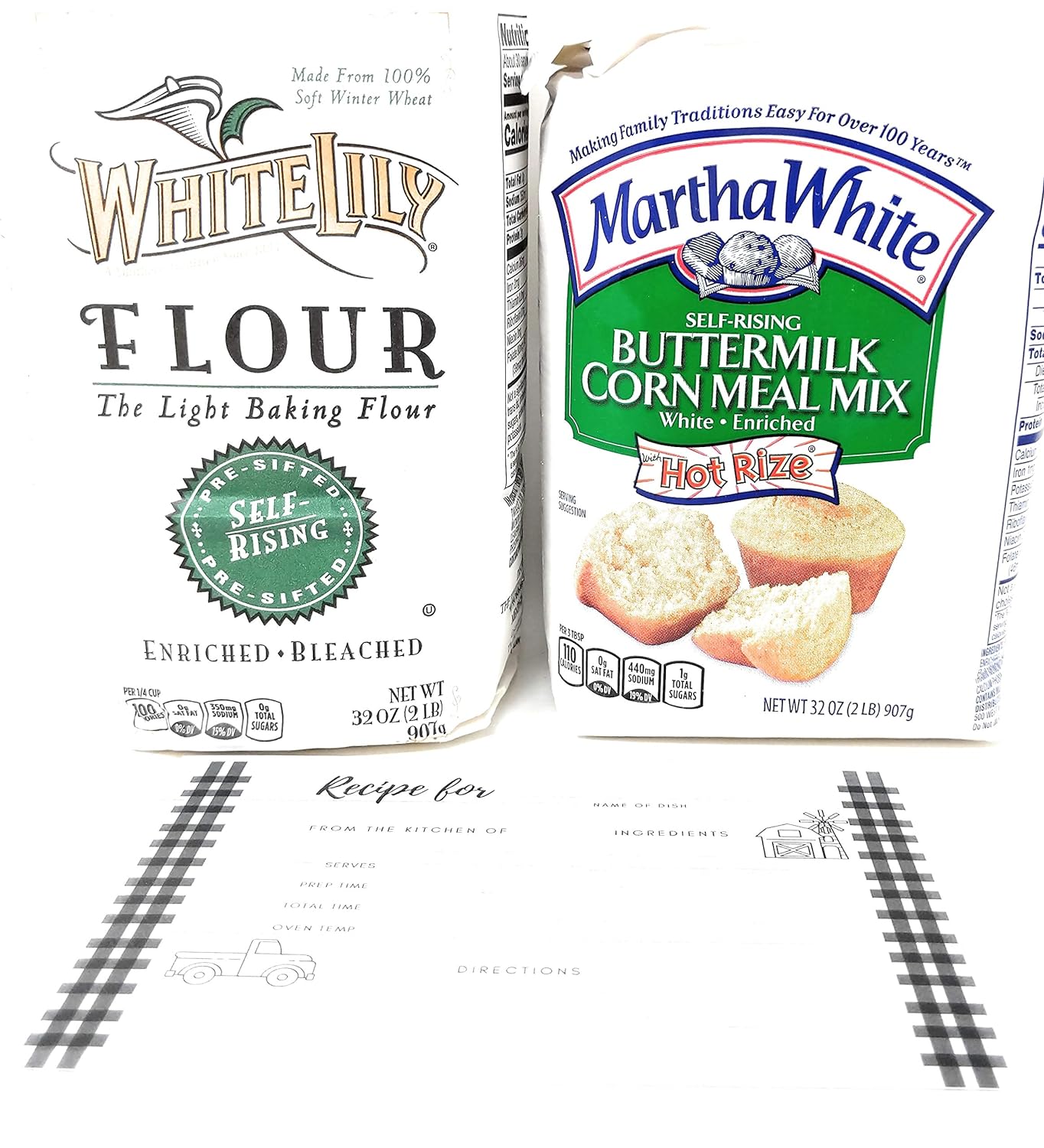 White Buttermilk Cornmeal Mix And White Lily Self Rising Flour Combo
